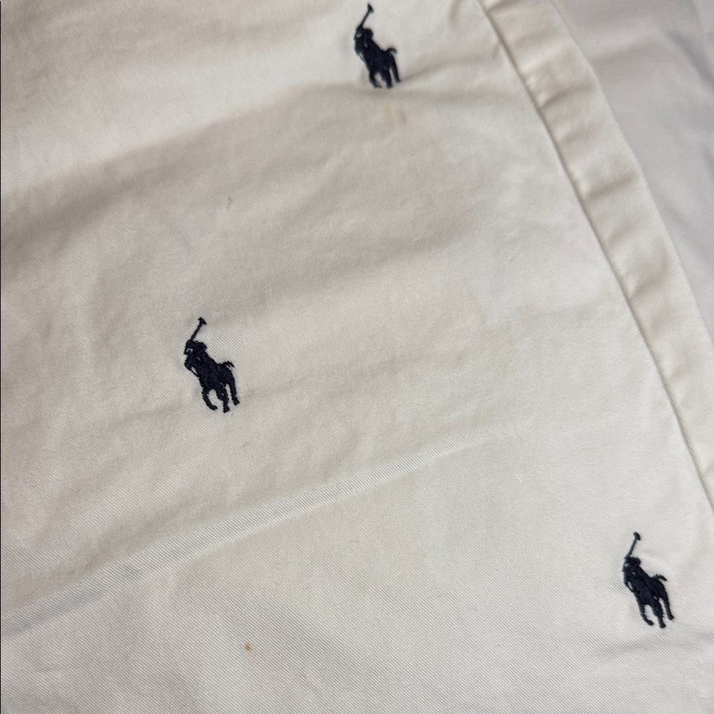 Polo by Ralph Lauren White Embroidered Polo Player Flat Front Shorts - Picture 13 of 14